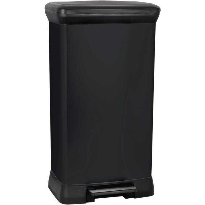 Deco bin metalics 246364 Poubelle 50 l (l x h x p) 390 x 720 x 290 mm noir 1 pc(s) - Curver