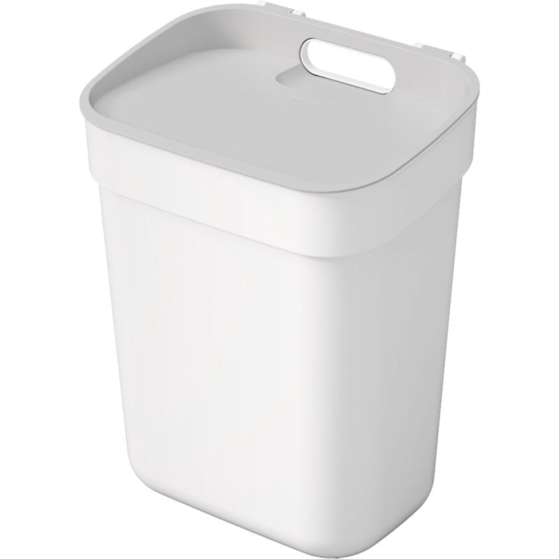 Curver - poubelle a tri ready to collect 10L, 100% recyclé, pour cuisine, bureau, salle de bain, 2518,632,9 cm, Blanc / Gris - Blanc
