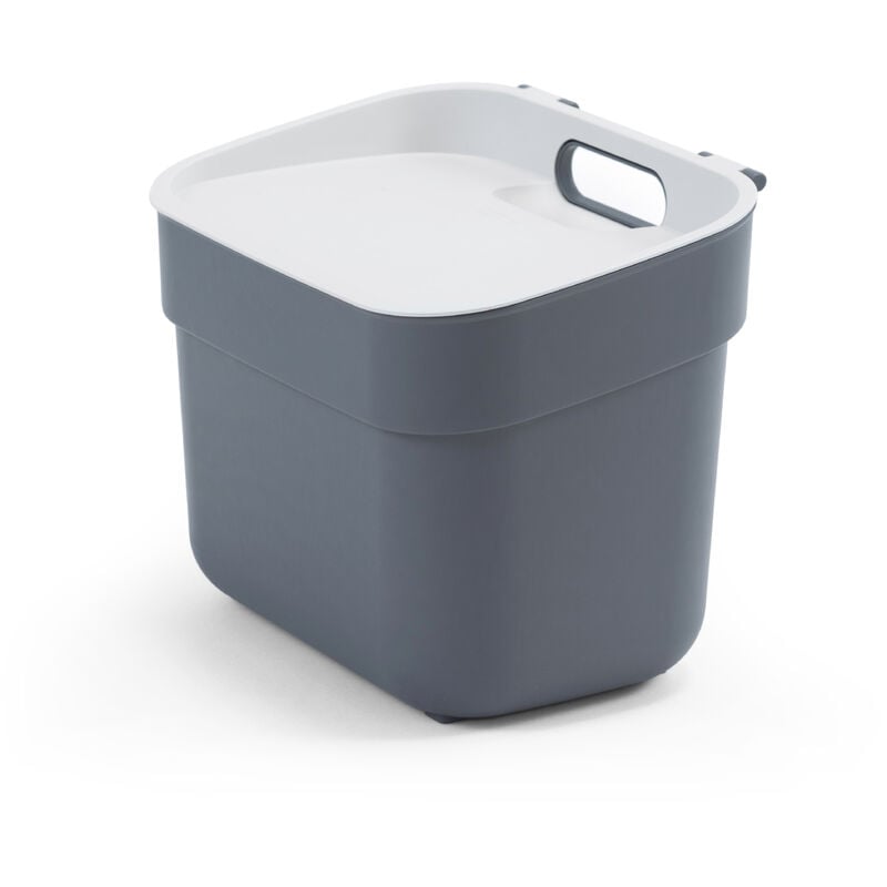 Curver - poubelle a tri ready to collect 5L, 100% recyclé, pour cuisine, bureau, salle de bain, 2518,620,3 cm, Gris - Gris