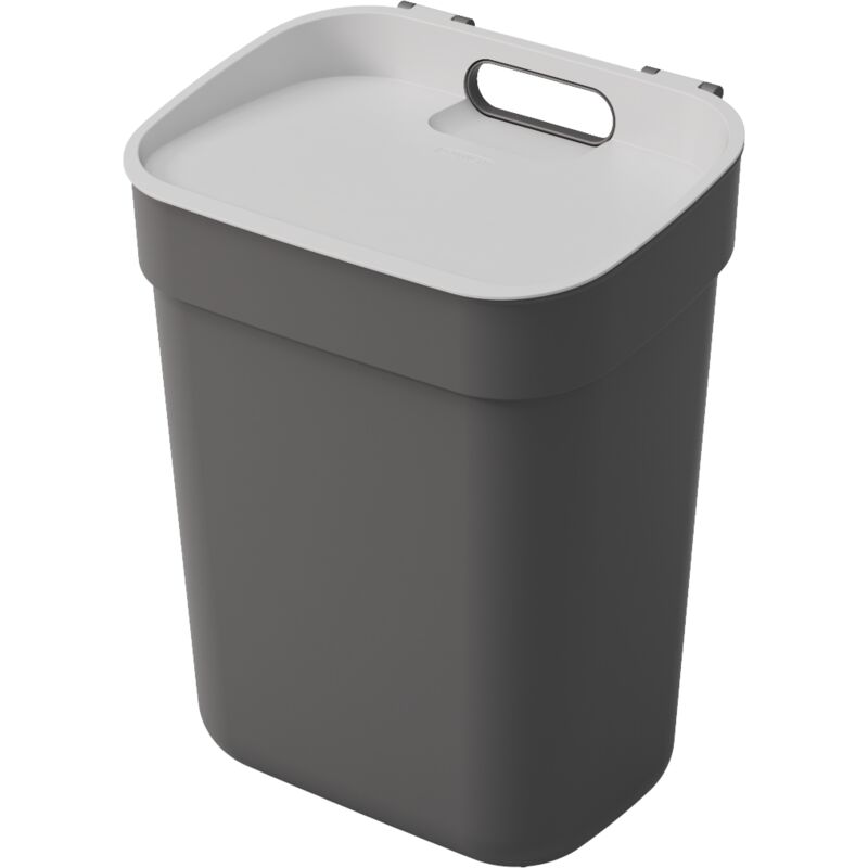 Curver - poubelle a tri ready to collect 10L, 100% recyclé, pour cuisine, bureau, salle de bain, 2518,632,9 cm, Gris Anthracite - Vert