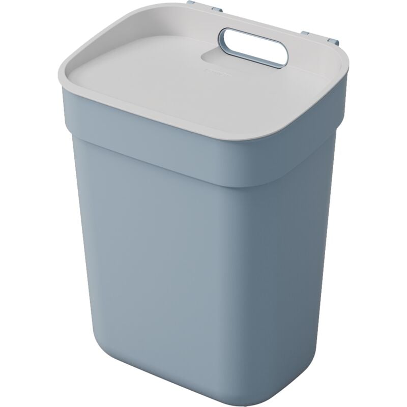 Curver - poubelle a tri ready to collect 10L, 100% recyclé, pour cuisine, bureau, salle de bain, 2518,632,9 cm, Bleu / Gris - Bleu