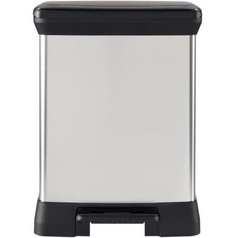 Curver – Poubelle sous évier 50L – Mécanisme à pédale – Dimensions 39 x 29 x 51 cm – Finition gris métallisé – Polypropylène résistant à la rouille