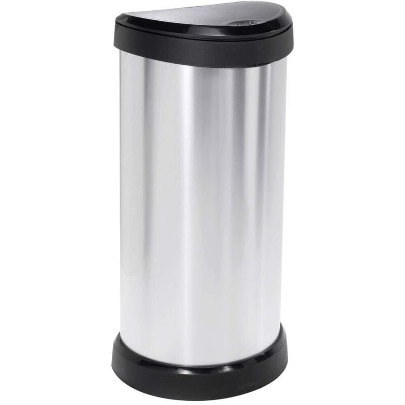 Deco Bin 240641 Poubelle 40 l (l x h x p) 335 x 685 x 285 mm argent, noir 1 pc(s) - Curver