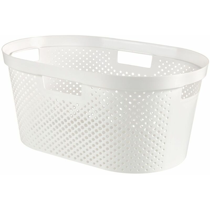 Recycled Infinity Dots Laundry Basket 40L White - 247599 - Curver