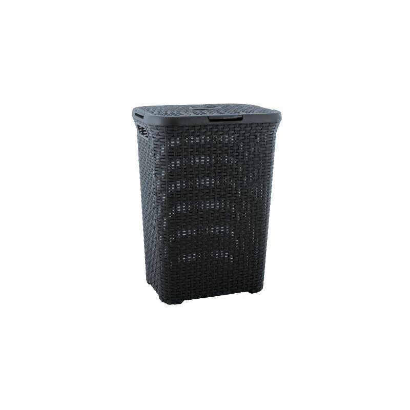 Image of Style 3253920707031 60L Square Rattan Anthracite laundry basket - Curver