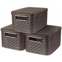 Curver Style Storage Box with Lid 3 pcs Size S Brown 240646