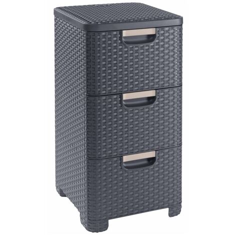 Curver Armoire A Tiroirs Style 42 L Anthracite