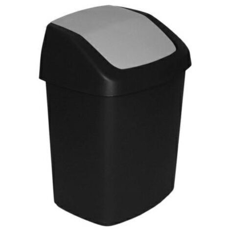 Curver Swing-Top 10 L Rectangulaire Plastique Noir, Gris