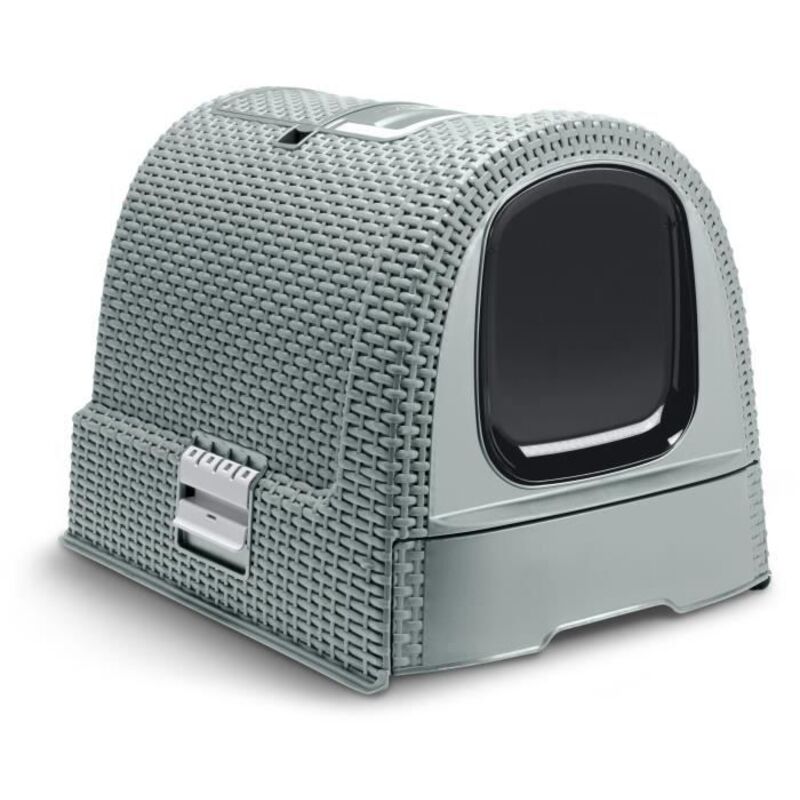 CURVER Bac a litiere pour chats - Bleu gris - Pour chat - 51 x 38,5 x 39,5 cm