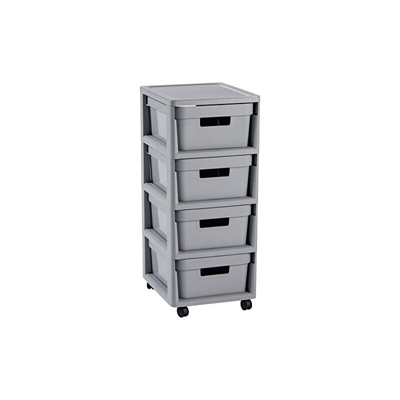 Infinity - Trolley with 4 x 10l Four Drawers on Wheels, Trolley - Curver