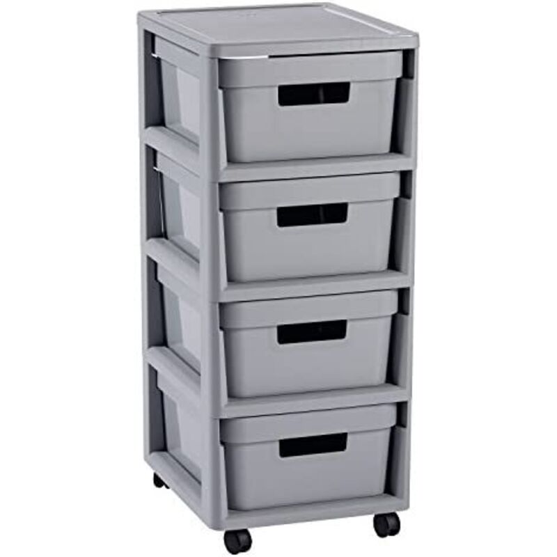 Infinity - Trolley with 4 x 10l Four Drawers on Wheels, Trolley - Curver Infinity - Trolley with 4 x 10l Four Drawers on Wheels, Trolley - Curver