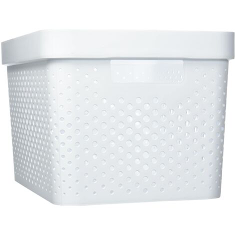 CURVER Vassoio portaoggetti Infinity da 17 litri, bianco, 35,5 x 26,2 x 21,9 cm, plastica riciclata