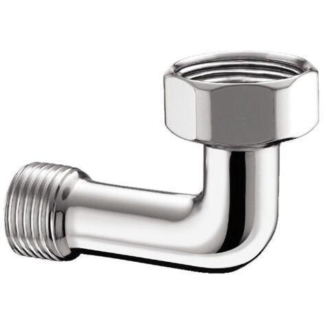 Curvetta di raccordo stampata cromata, calotta girevole, guarnizione piatta - Misura 1/2" x 3/4" 01750450CR