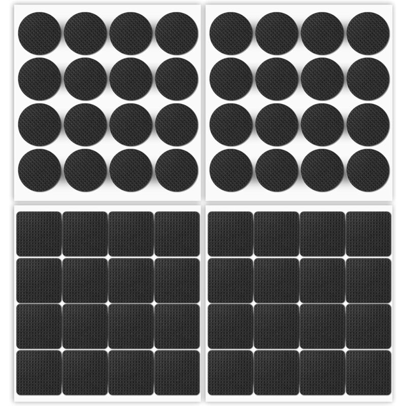 Cuscinetti antiscivolo per mobili, 64 pezzi, cuscinetti antiscivolo in gomma autoadesivi per mobili, per proteggere il pavimento, 5 mm di spessore,