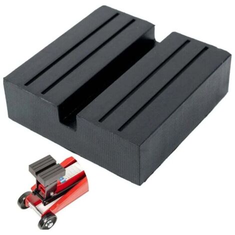 Cuscinetto in gomma universale KZQ, cuscinetto per cric 75x75x25mm con ritaglio a forma di U, per tutte le auto fino a 3,5 tonnellate, cuscinetto antiscivolo per cric
