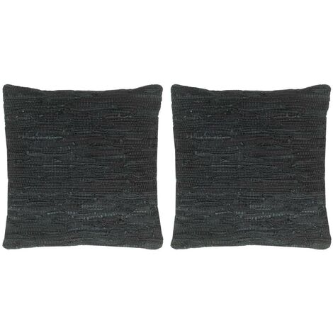 Relaxdays Set 2 Cuscini per Divano, Pillows Effetto Pelle con