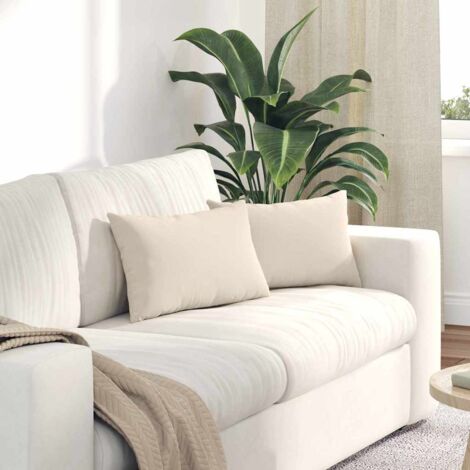 Cuscini da Divano 2 pcs Beige 50 x 30 cm Tessuto vidaXL