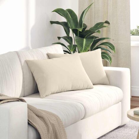 Cuscini da Divano 2 pcs Beige 60 x 40 cm Tessuto vidaXL