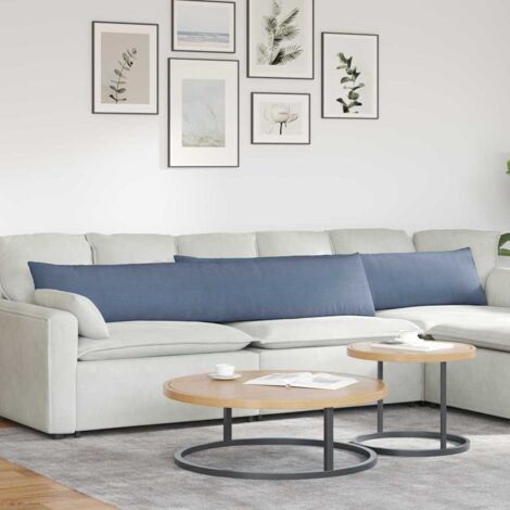 Cuscini da Divano 2 pcs Blu 200 x 40 cm Tessuto in Cords vidaXL