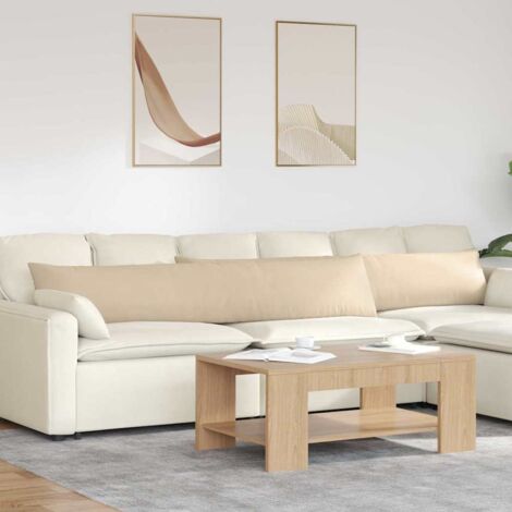 Cuscini da Divano 2 pcs Crema 200 x 40 cm Tessuto vidaXL