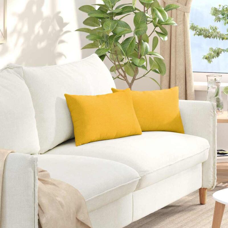 Vidaxl Cuscini Da Divano 2 Pcs Giallo Chiaro 50 X 30 Cm