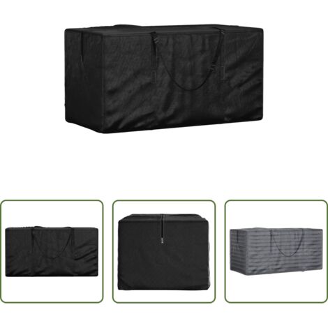 Cuscini da esterno -  Borsa Porta Cuscini da Giardino Nera 150x75x75 cm Polietilene