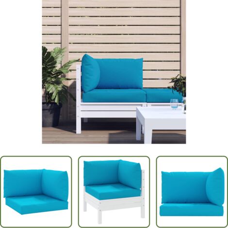 Cuscini da Giardino -  Cuscini per Pallet 3 pz Azzurro in Tessuto Oxford