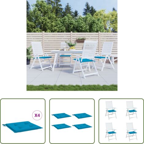 Cuscini da giardino -  Cuscini per Sedia 4 pz Blu 50x50x4 cm in Tessuto Oxford