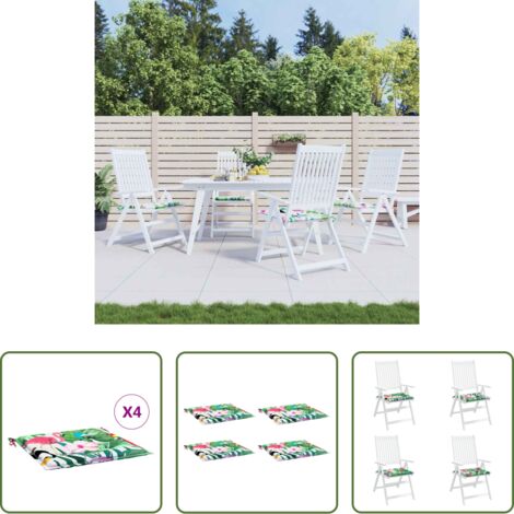 Cuscini da giardino -  Cuscini per Sedia 4 pz Multicolore 50x50x4 cm in Tessuto