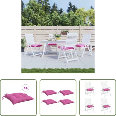 Cuscini da giardino -  Cuscini per Sedia 4 pz Rosa 50x50x7 cm in Tessuto Oxford