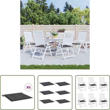 Cuscini da giardino -  Cuscini per Sedia 6 pz Antracite 50x50x4 cm in Tessuto Oxford