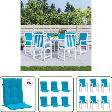 Cuscini da giardino -  Cuscini per Sedia 6 pz Blu 100x50x3 cm in Tessuto Oxford