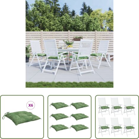 Cuscini da giardino - Cuscini per Sedia 6 pz Motivo a Foglie 50x50x7 cm Tessuto