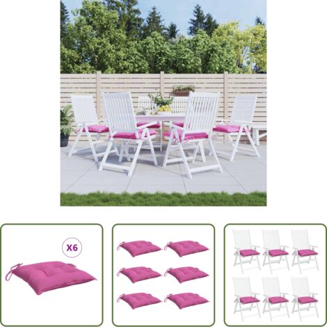 Cuscini da giardino -  Cuscini per Sedia 6 pz Rosa 40x40x7 cm in Tessuto
