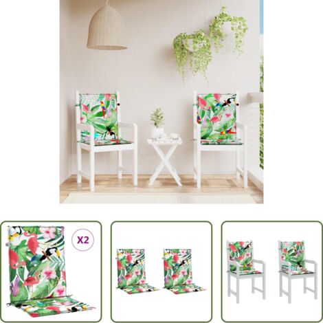 Cuscini da giardino -  Cuscini per Sedia Schienale Basso 2 pz Multicolore in Tessuto