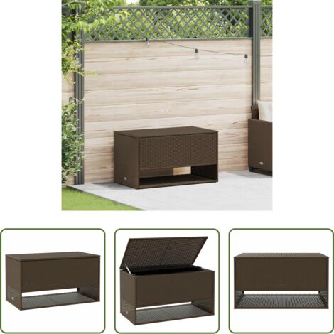 Cuscini da giardino -  Scatola per Cuscini da Esterno Marrone 100x55x55,5cm Polyrattan