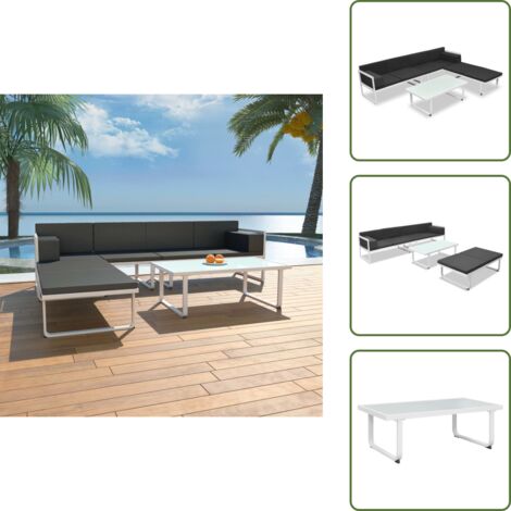 Cuscini da giardino - vidaXL Set Divani da Giardino 4 pz con Cuscini in Alluminio Nero - Set da giardino