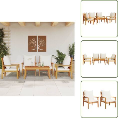 Cuscini da giardino - vidaXL Set Salotto da Giardino 5 pz con Cuscini Legno Massello Acacia - Mobili in legno