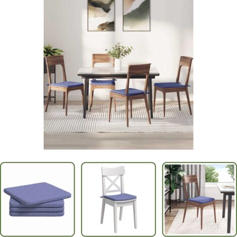 Cuscini da interno -  Cuscini per Seduta 4 pcs Blu jeans 40 x 40 x 3 cm Tessuto