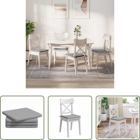Cuscini da interno -  Cuscini per Seduta 4 pcs Grigio Nuvola 40 x 40 x 3 cm Tessuto