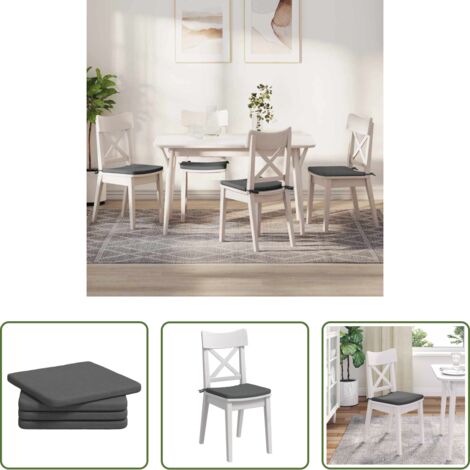 Cuscini da interno -  Cuscini per Seduta 4 pcs Grigio scuro 40 x 40 x 3 cm Tessuto