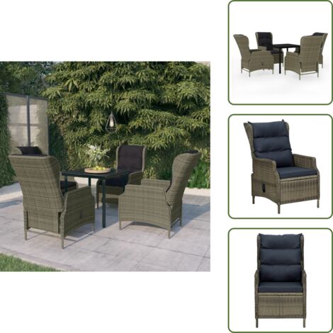 Cuscini da pranzo - vidaXL Set da Pranzo da Giardino Marrone - Arredamento da esterno
