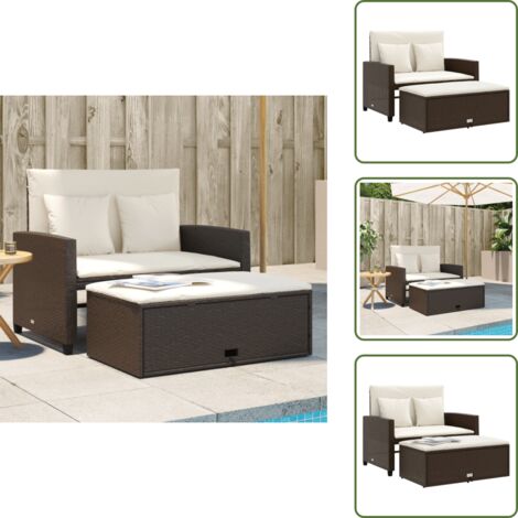 Cuscini da seduta - vidaXL Divano da Giardino a 2 Posti con Cuscini in Polyrattan Marrone - Cuscini da esterno