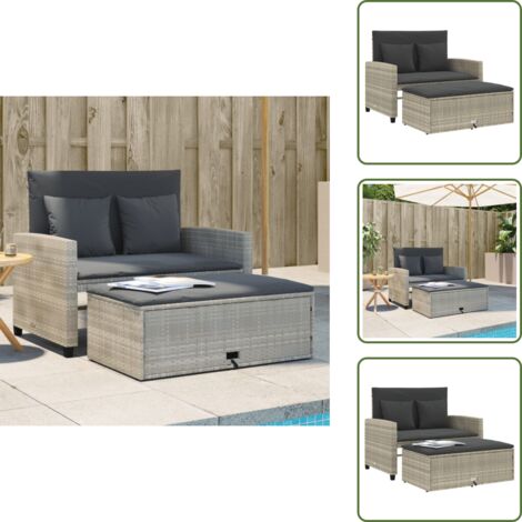 Cuscini da seduta - vidaXL Divano da Giardino con Cuscini 2 Posti Grigio Chiaro Polyrattan - Cuscini da giardino