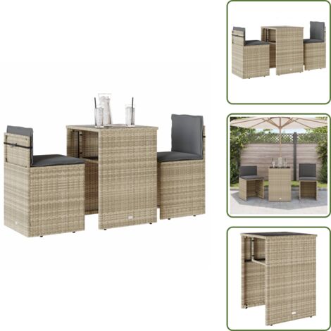 Cuscini da seduta - vidaXL Set da Bistrò 3 pz con Cuscini Grigio Chiaro in Polyrattan - Rattan PE