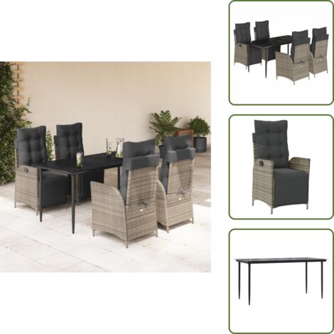 Cuscini da seduta - vidaXL Set da Pranzo da Giardino 5 pz con Cuscini in Polyrattan Grigio - Cuscini sfoderabili