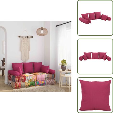 Cuscini decorativi - vidaXL Set di Cuscini 7 pz in Tessuto Rosa - Cuscini con inserti