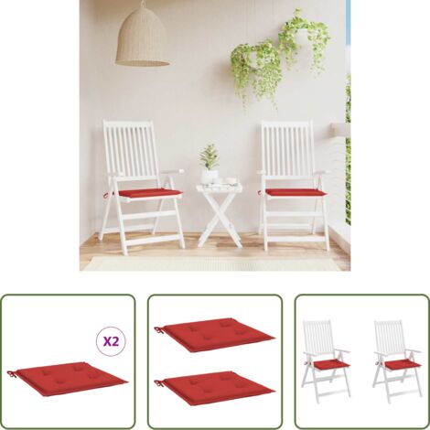 Cuscini esterni -  Cuscini per Sedia 2 pz Rossi 50x50x4 cm in Tessuto Oxford