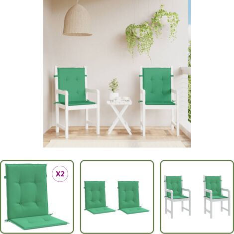 Cuscini esterni -  Cuscini per Sedia 2 pz Verdi 100x50x3 cm in Tessuto Oxford