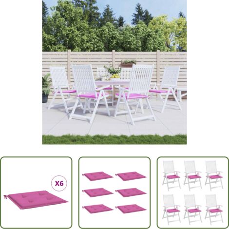 Cuscini esterni -  Cuscini per Sedia 6 pz Rosa 50x50x4 cm in Tessuto